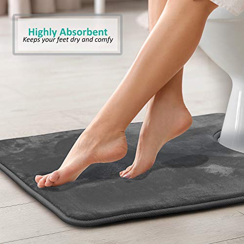 Clara Clark Bathroom Contour Rug, Ultra Soft Non Slip and Cozy, Velvet Memory Foam Toilet U-Shaped Bath Mat - Image 4