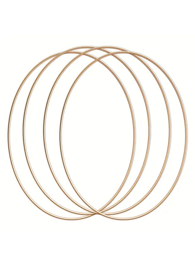 4pcs Golden Metal Dream Catcher Rings for Crafts Floral Macrame Wreath Decor - Image 1