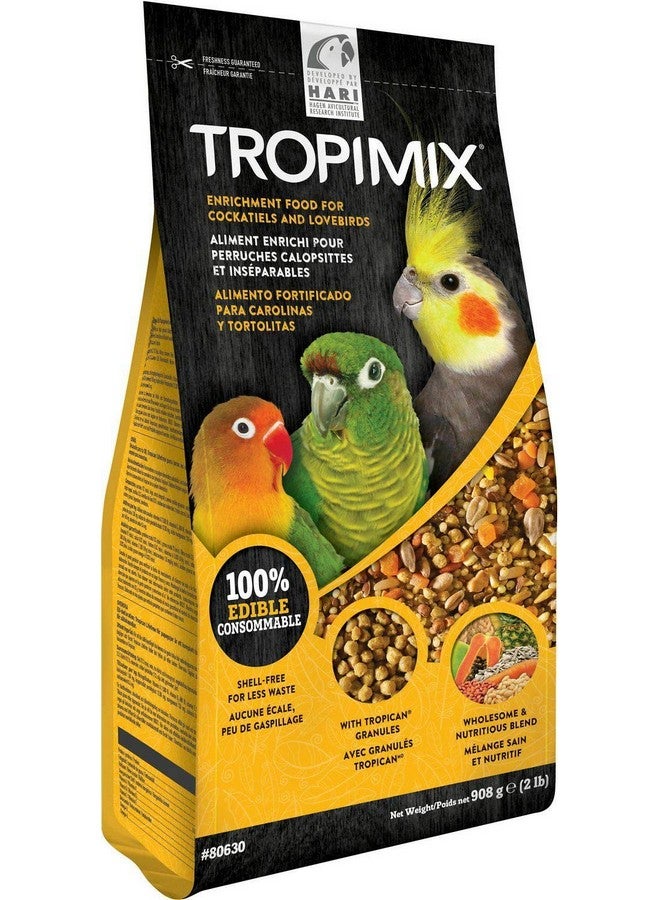Hari Hagen Tropimix Enrichment Food for Cockatiels & Lovebirds, 2 lb. - HARI Parrot Food with Seeds, Fruit, Nuts, Vegetables, Grains, and Legumes - Image 1