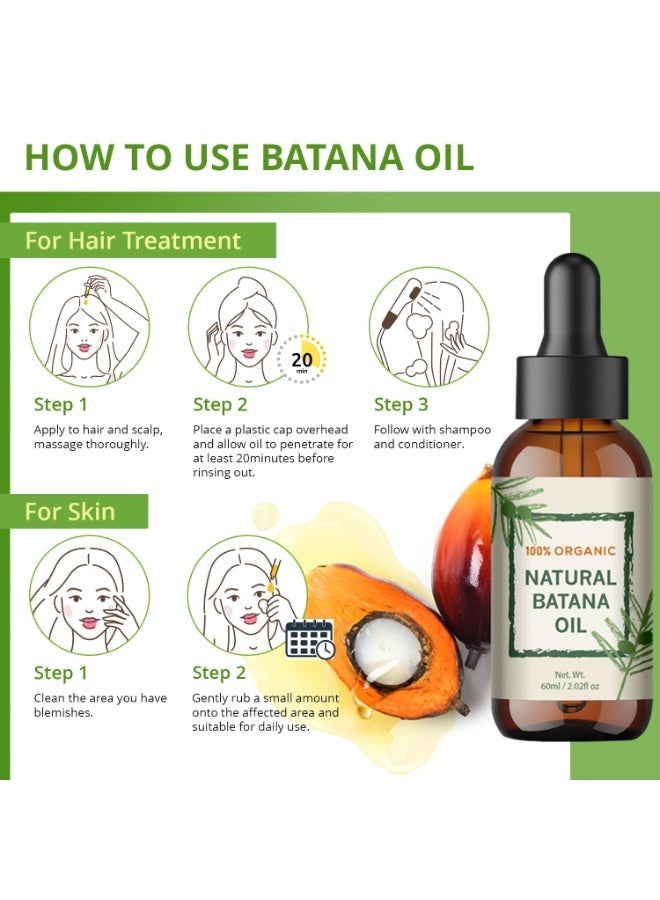 YBW Batana Oil for Hair Growth â€“ Dr Sebi Honduran Hair oil for Thicker, Stronger Hair, Repairs Split Ends & Dry Scalp, Supports Hair Regrowth for Men & Women, Natural Hair Moisturizer (2.02 fl oz) - Image 5