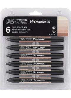 Winsor Newton Promarker Pen Set 6 Color Skintones Set Skin Color Tones  - Image 1
