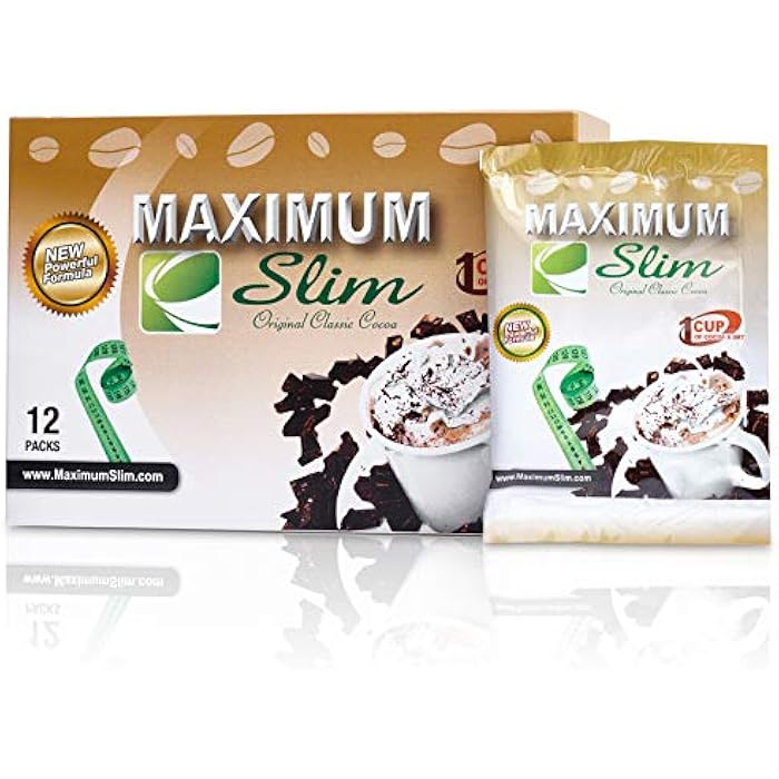 Maximum Slim Premium Instant Cocoa – Creamy, Delicious 4-in-1 Formula with Natural Herbal Extracts for Energy & Vitality, Maximum Satisfaction & Taste. No Side Effects (Laxative-Free) –USA Made, 12 Ct - Image 1