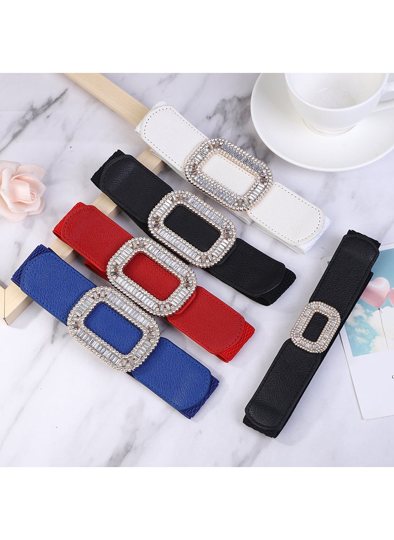 Generic - Factory Special Sale New Fashion Womens Elastic Wide Waist Cover with Down Jacket Sweater Dress Elastic Decorative Belt Blue - Image 1