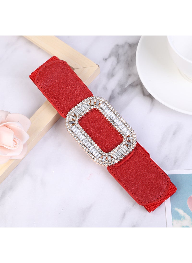 Generic - Factory Special Sale New Fashion Womens Elastic Wide Waist Cover with Down Jacket Sweater Dress Elastic Decorative Belt Blue - Image 1
