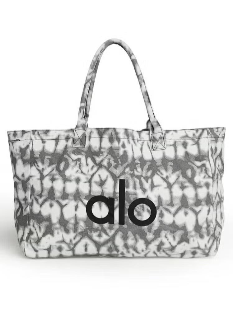 Alo Yoga Bag, Single-shoulder Canvas Bag for both Men and Women, Large-capacity Shopping bag, Sports and Fitness Bag - Gray - Image 1