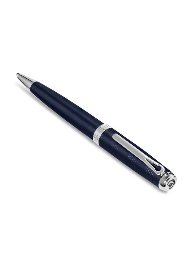 CERRUTI 1881 Ugo Stainless Steel Trims Twist Ballpoint Pen for Men, Blue Ink