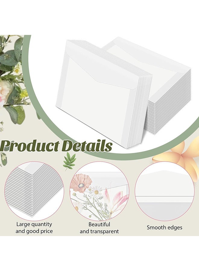 Wffo 50 Pieces Envelopes - Translucent Paper Envelopes - 4 × 2.8 Inch Translucent Glassine Envelope Self Sealing Mini Clear Envelopes Holders for Seeds Coin Stamp Collecting Lottery Ticket Gift Card Wedding Invitation - Image 3