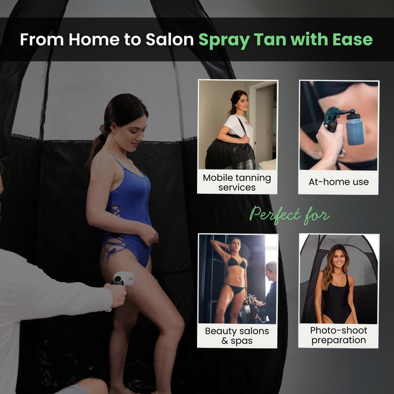 KobbTan Large Deluxe Spray Tan Tent â€“ Pop Up Tent Portable Tanning Booth with Carry Case â€“ Clear Window for Perfect Spray Tanning â€“ Extraction Fan Opening â€“ Easy Clean Spray Tan for Home & Salon - Image 5
