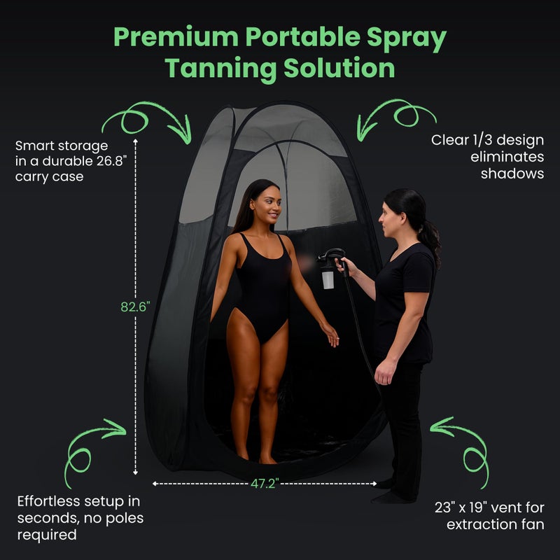 KobbTan Large Deluxe Spray Tan Tent â€“ Pop Up Tent Portable Tanning Booth with Carry Case â€“ Clear Window for Perfect Spray Tanning â€“ Extraction Fan Opening â€“ Easy Clean Spray Tan for Home & Salon - Image 4
