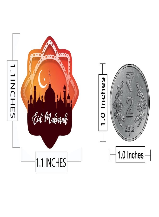 D2C Eid Mubarak Stickers 1.1 Inch - Islamic Decorative Gift Labels for Ramadan & Eid Celebration, Mosque Sunset Design Packaging Seals for Favors, Treat Bags & Party Supplies (75) - Image 3