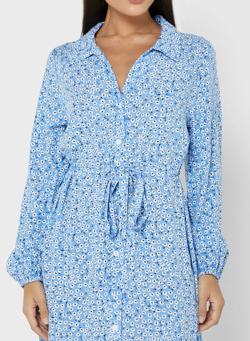 ELLA Belted Button Down Dress