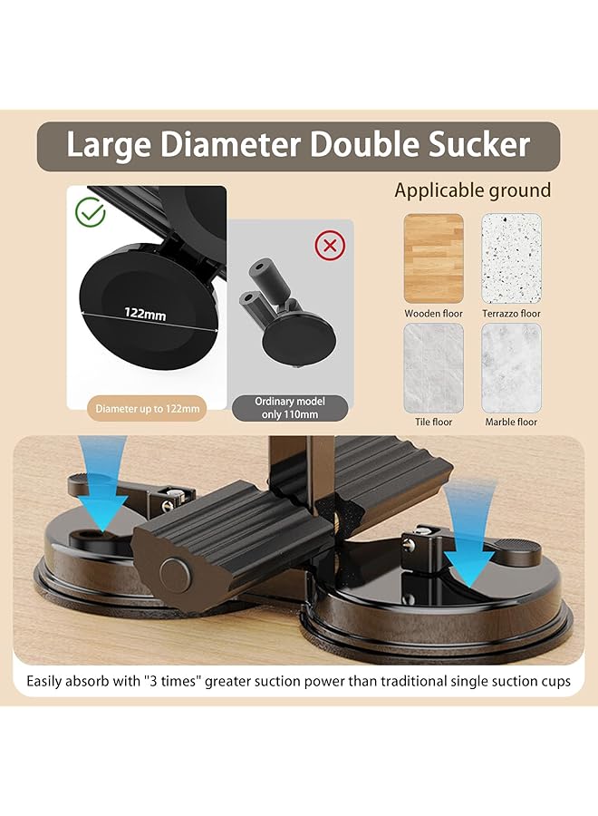 EqiEch Sit Up Bar Floor Sit Ups Equipment Sit Up Bar With 2 Strong Suction Cups &Adjustable Foot Holder For Home Workout Abdominal Muscle Training - Image 3