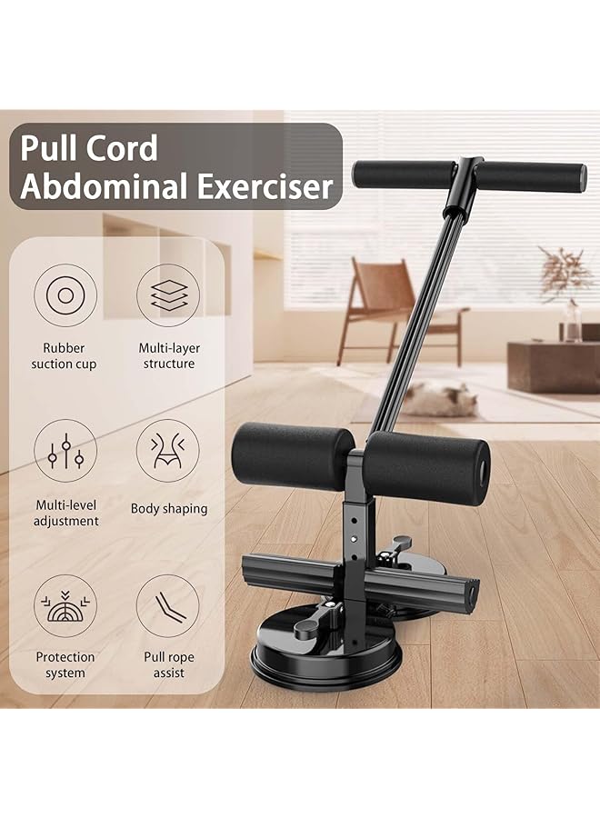 EqiEch Sit Up Bar Floor Sit Ups Equipment Sit Up Bar With 2 Strong Suction Cups &Adjustable Foot Holder For Home Workout Abdominal Muscle Training - Image 2