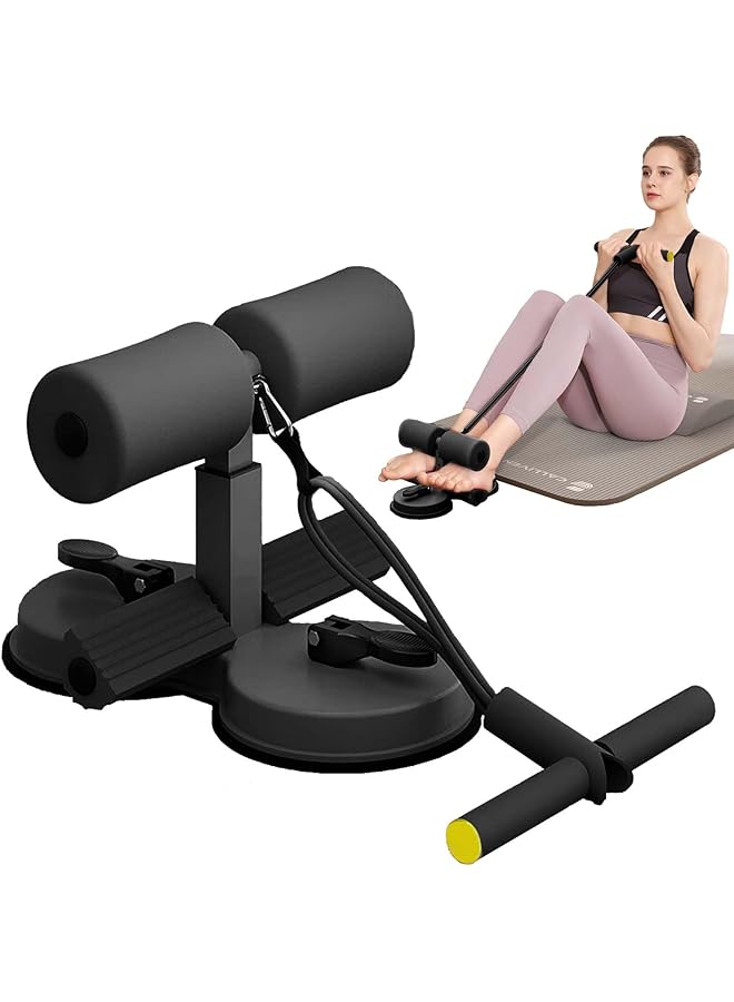EqiEch Sit Up Bar Floor Sit Ups Equipment Sit Up Bar With 2 Strong Suction Cups &Adjustable Foot Holder For Home Workout Abdominal Muscle Training - Image 1