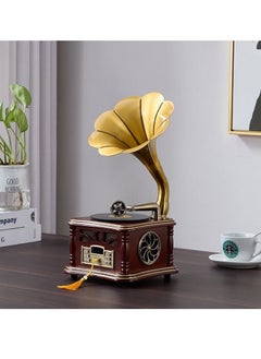 General Retro phonograph living room European solid wood ornament vinyl record player old-fashioned record player creative bluetooth, small stereo  - Image 2