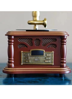 General Retro phonograph living room European solid wood ornament vinyl record player old-fashioned record player creative bluetooth, small stereo  - Image 3