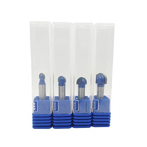 Wolfride 4pcs Core Box Router Bit 1/4 Inch Shank Round Nose Cove Box Router Bits - Image 5