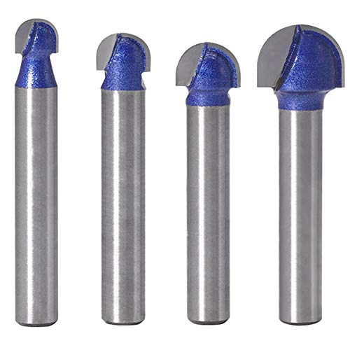 Wolfride 4pcs Core Box Router Bit 1/4 Inch Shank Round Nose Cove Box Router Bits - Image 1