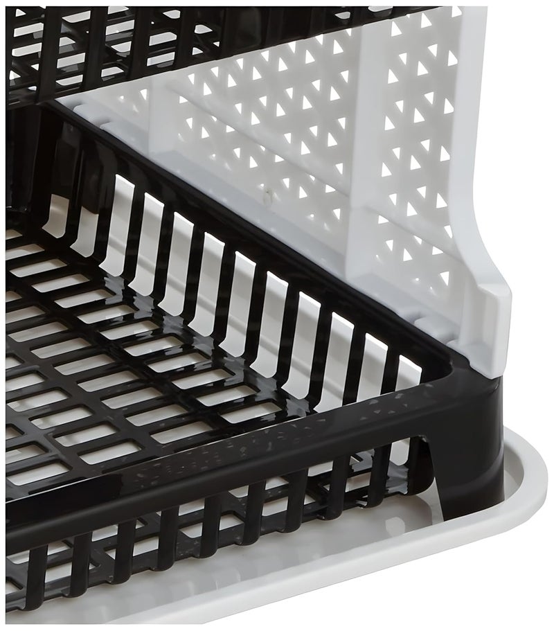 Home Stuffs Plastic 2Layer Dish Rack Plastic with Drainage Tray Large Capacity for 12 Plates 6 Cups Utensil Holder Compact Kitchen Organizer for Drying Dishes AntiRust and SpaceSaving Design - Image 4