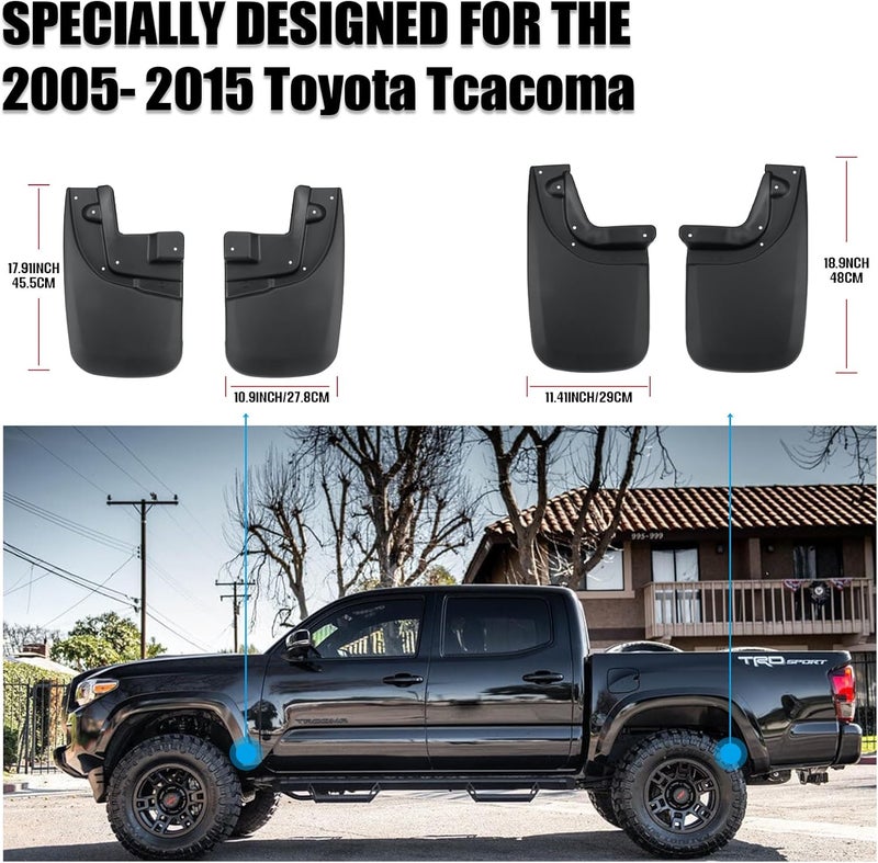 LINKCRO Mud Flaps for Toyota Tacoma 2005-2015 - Front and Rear Mud Guards with Fender Flares - Image 4