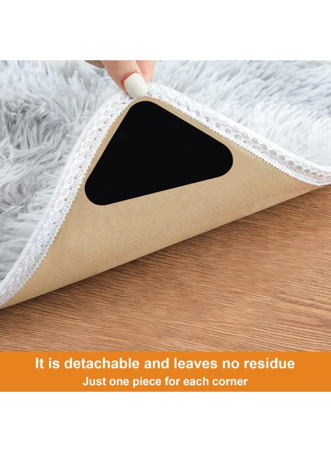 Upgraded carpet tape, non-slip carpet mat, suitable for hardwood and tile floors, reusable carpet tape, double-sided adhesive carpet stickers, keeps carpet edges smooth (12 triangles). - Image 3