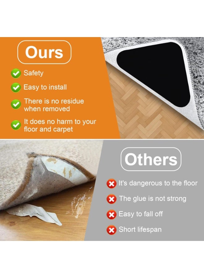 Upgraded carpet tape, non-slip carpet mat, suitable for hardwood and tile floors, reusable carpet tape, double-sided adhesive carpet stickers, keeps carpet edges smooth (12 triangles). - Image 4