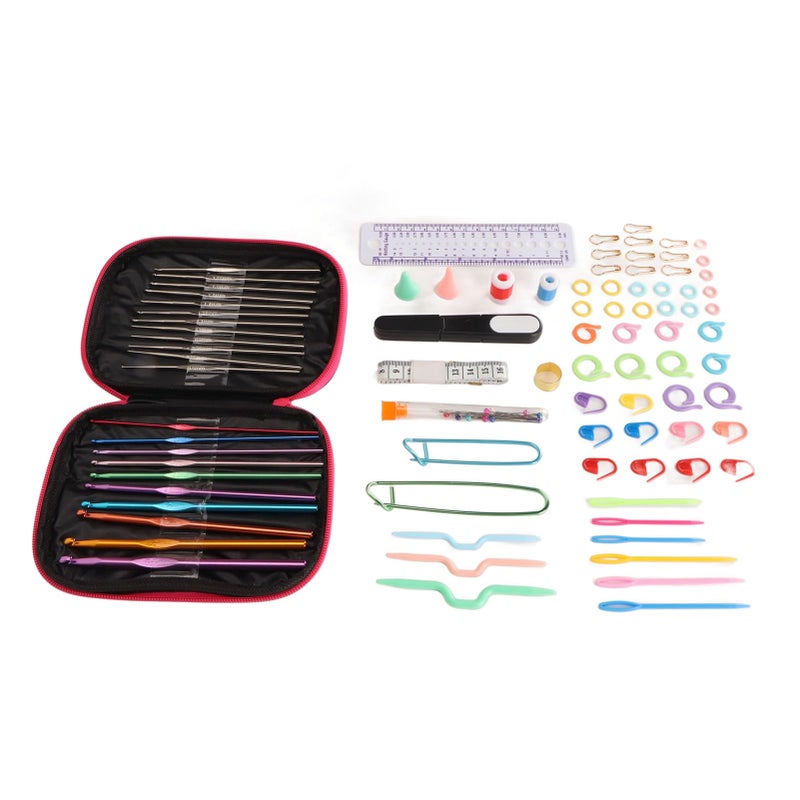 100 Pcs Ergonomic Crochet Hooks Set with Storage Case DIY Knitting Craft Kit for Beginners - Image 3