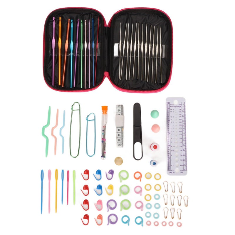 100 Pcs Ergonomic Crochet Hooks Set with Storage Case DIY Knitting Craft Kit for Beginners - Image 2
