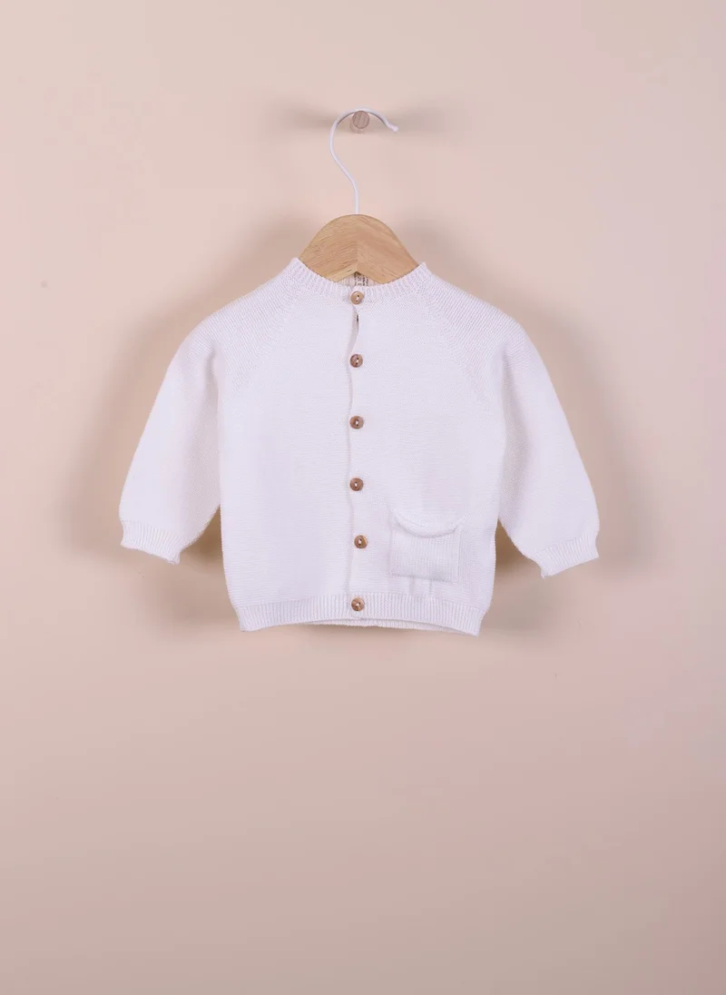 Wedoble Organic Cotton Fine Knit Cardigan - Pearl, Wedoble