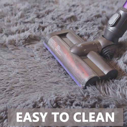 CAIYUECS Area Rugs for Bedroom Living Room: 4x6 Grey Fuzzy Shag Shaggy Rug - Soft Plush Furry Bedside Dorm Throw Rug - Indoor Floor Carpet for Kids Girls Boys Home,Dark Gray - Image 5