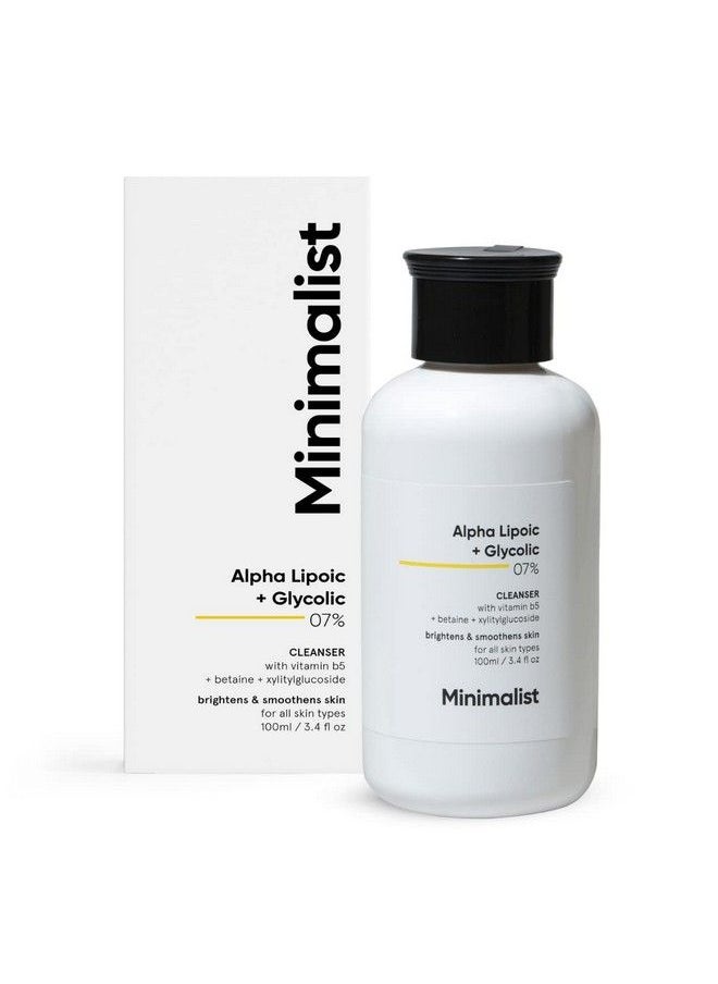 MINIMALIST غسول الوجه المفتح 7% Ala &amp; Aha مع فيتامين B5 للترطيب، وحمض الجليكوليك للتقشير، وحمض ألفا ليبويك للبشرة المتوهجة | للرجال والنساء 100 مل  - Image 1
