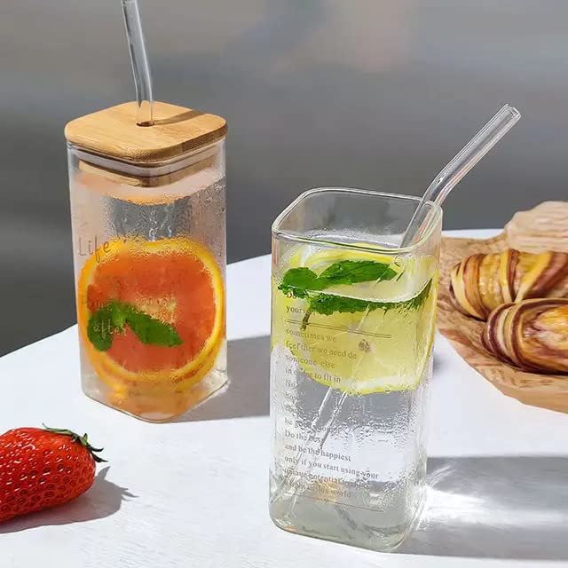 Kamvy Mason Jars with Glass Straws and Airtight Wooden Lids Pack of 1 350ml Drinking Glass Cups Reusable Travel Tumbler for Juice Iced Tea Smoothie BeerCold Coffee - Image 5