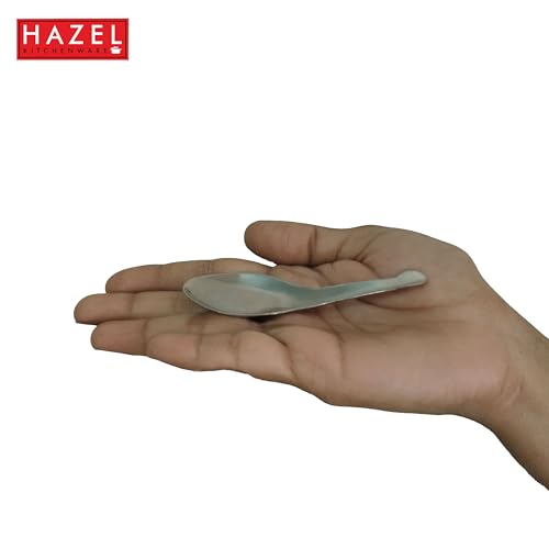 HAZEL Stainless Steel Small Masala Spoon | Mini Spoon Perfect For Spices And Condiments, Set Of 6, 8.8 Cm - Image 5
