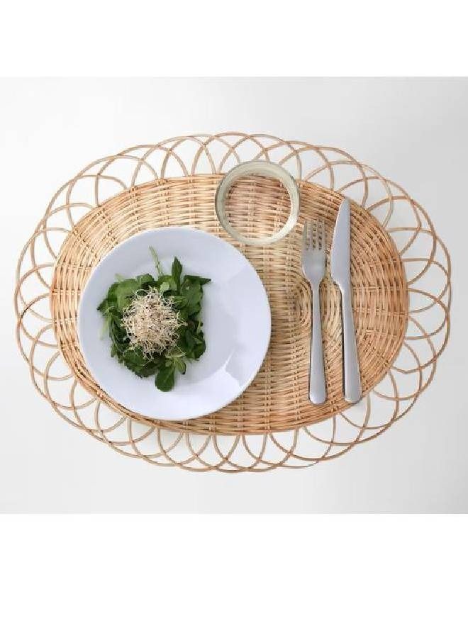 Boho Handmade large wicker coaster for dining table - Image 1