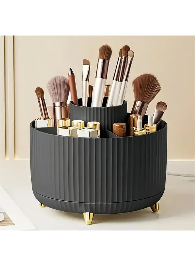 Pink Rotating Makeup Organizer With 360 Spinning Turntable And Multiple Compartments - Image 2