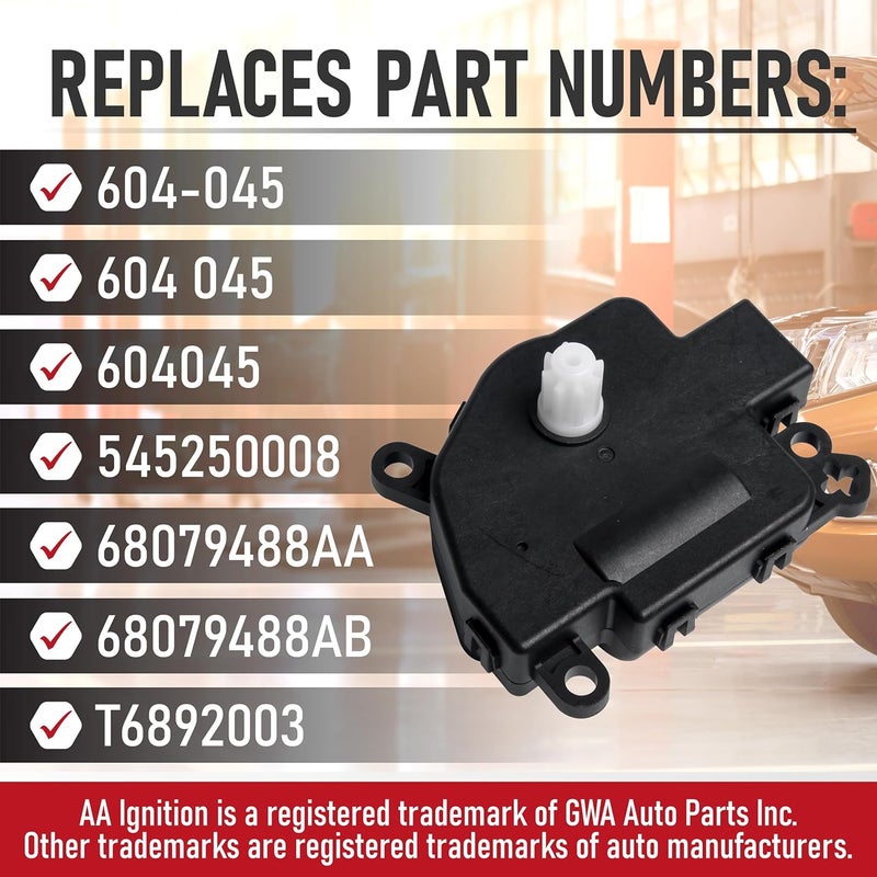 AA Ignition HVAC Air Blend Door Actuator Replacement by - Compatible with Dodge, Jeep, Kenworth, Peterbilt - 2011-2013 Durango, Grand Cherokee, T680, 579 - Replaces 604-045, 68079488AA, 68079488AB - Image 3