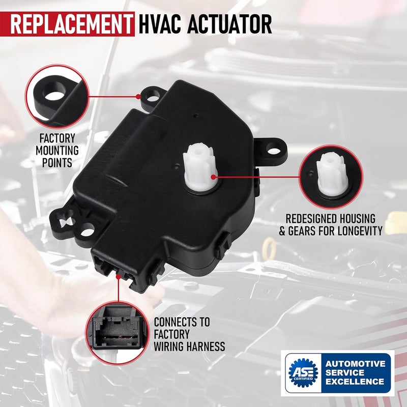 AA Ignition HVAC Air Blend Door Actuator Replacement by - Compatible with Dodge, Jeep, Kenworth, Peterbilt - 2011-2013 Durango, Grand Cherokee, T680, 579 - Replaces 604-045, 68079488AA, 68079488AB - Image 4