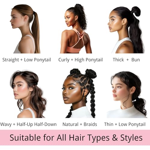LuSeren 120PCS Black Hair Ties for Thick Hair – Seamless No Damage Elastic Ponytail Holders, Black Hair Band,Bulk Nylon Hair Elastics for Women - Image 5