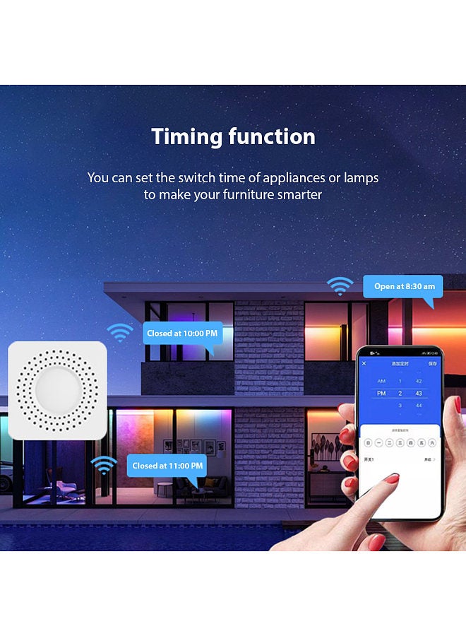2-Way WiFi Switch Relay Module 16A Wireless On/Off Device Dual Control Light Switch Remote Control Tuya APP Device Sharing Voice Control Smart Circuit Breaker