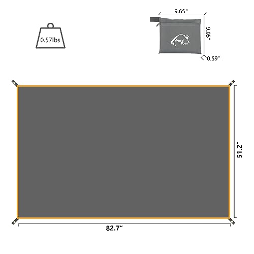 Wind Tour Portable Multifunctional Outdoor Camping Tarp Groundsheet Footprint Lightweight Floor and Ground Tarps for Camping Hiking with Carry Bag (51.2" x 83") - Image 2