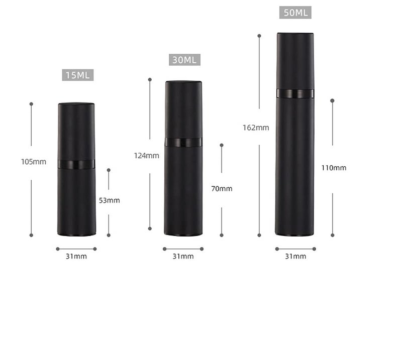 Wresty 3 Pack Black Airless Pump Bottle Travel Lotion Bottles Cosmetic Cream Bottle Vacuum Pump Bottles Makeup Dispenser Container (15ml/0.5oz) - Image 4