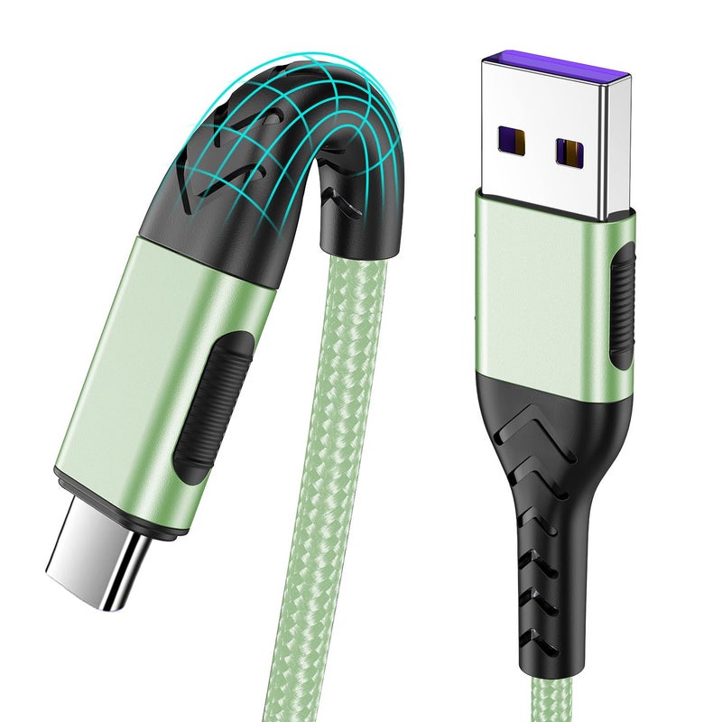 Durcord USB C Cable, Upgarded 2Pack 6ft Fast USB Type C Charging Cable for Android/Phone/Pad/Laptop, Type C Charger Braided USB Cable Compatible withi Phone 16/15/Pro/Plus/Max/Sam.Sung-Green - Image 1