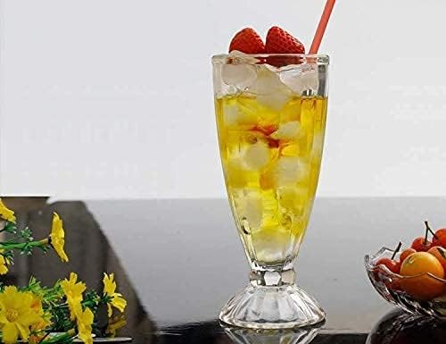 YZM YZM Jinelza 360ml Faluda Milkshake Glass Fountain Classic Glass for Ice Cream Coco Cocktail Desert Decoration American Diner Style Fountain Long Tall Smoothie Fruit Juice GlassSAT of 6  - Image 4