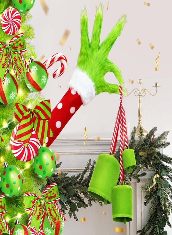 KPCB Tech Christmas Bells for Decoration, Green Whimsical Bells Hanging Decoration Set of 3 - Image 2