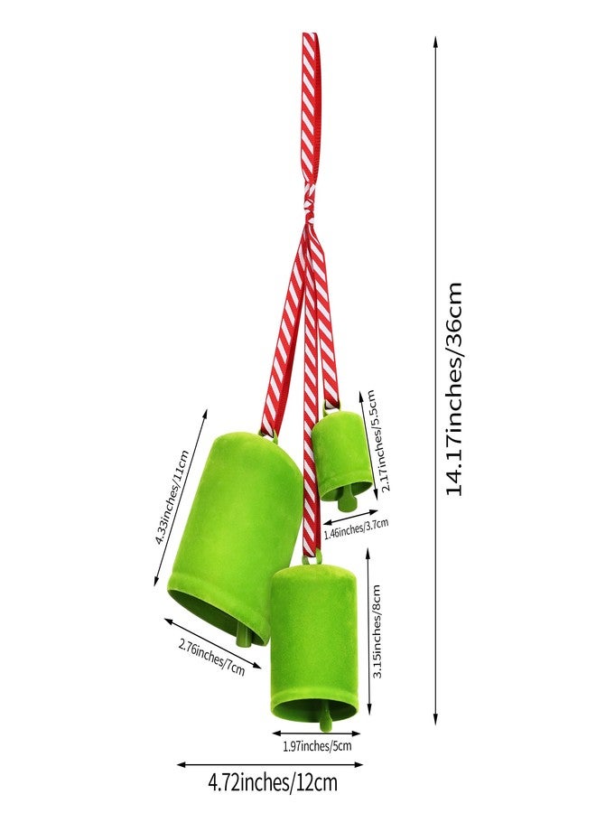 KPCB Tech Christmas Bells for Decoration, Green Whimsical Bells Hanging Decoration Set of 3 - Image 5