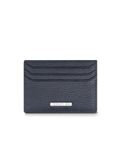 CERRUTI 1881 Cannes Navy Genuine Leather Card Case for Men