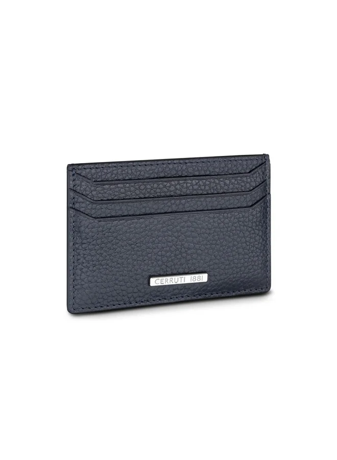 CERRUTI 1881 Cannes Navy Genuine Leather Card Case for Men