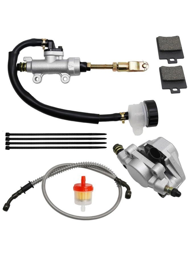 EATAKWARD Rear Foot Disc Hydraulic Brake Master Cylinder Caliper Assembly, Replacement for 150cc 200cc 250cc Taotao Coolster Roketa Vitacci Peace SunL RPS Icebear Chinese ATV Quad 4 Wheeler Dune Buggy Go Kart - Image 1