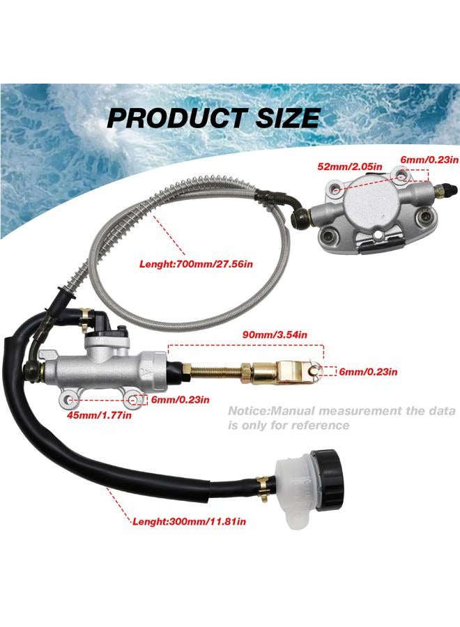 EATAKWARD Rear Foot Disc Hydraulic Brake Master Cylinder Caliper Assembly, Replacement for 150cc 200cc 250cc Taotao Coolster Roketa Vitacci Peace SunL RPS Icebear Chinese ATV Quad 4 Wheeler Dune Buggy Go Kart - Image 4