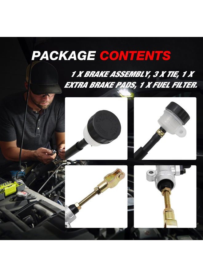 EATAKWARD Rear Foot Disc Hydraulic Brake Master Cylinder Caliper Assembly, Replacement for 150cc 200cc 250cc Taotao Coolster Roketa Vitacci Peace SunL RPS Icebear Chinese ATV Quad 4 Wheeler Dune Buggy Go Kart - Image 2